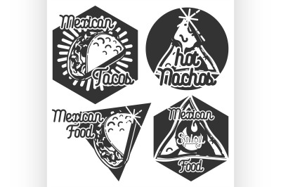 Vintage mexican food emblems