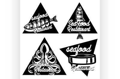 Vintage seafood restaurant emblems