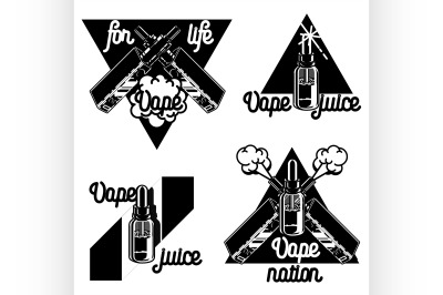 Vintage vape, e-cigarette emblems