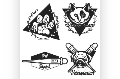 Vintage veterinarian emblems