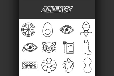 Allergy icons set