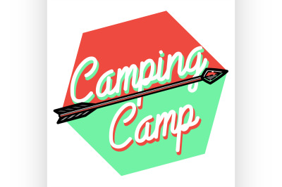 Color vintage Camping emblem