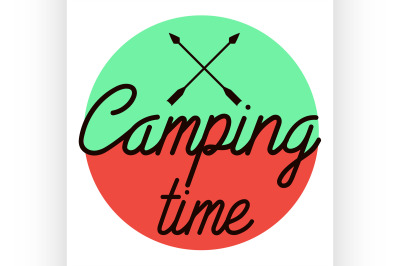 Color vintage Camping emblem