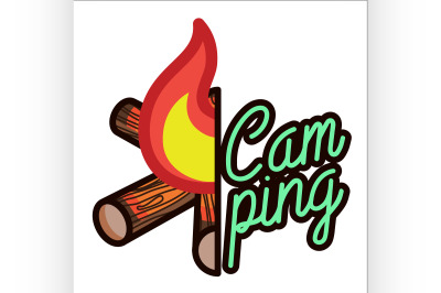 Color vintage Camping emblem