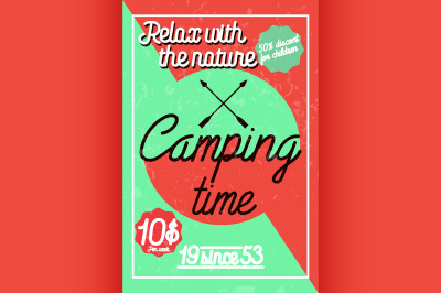 Color vintage Camping poster