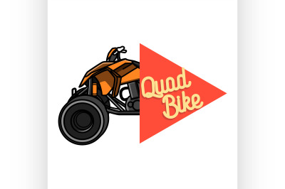 Color vintage quad bike emblem