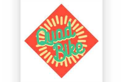 Color vintage quad bike emblem