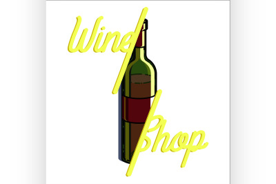 Color vintage wine shop emblem