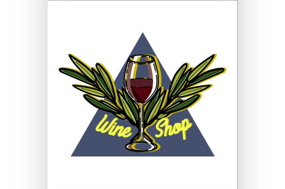 Color vintage wine shop emblem