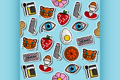 Colored Allergy icon pattern