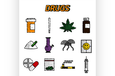 Narcotic drugs flat icon