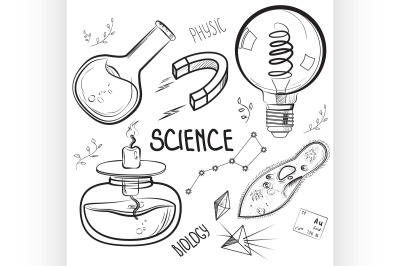 Hand drawn science set