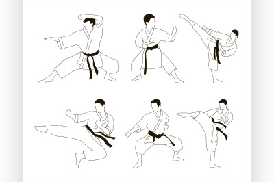 Karate icon set