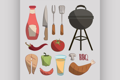 Set of barbecue