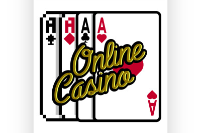 Color vintage online casino emblem