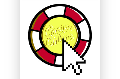 Color vintage online casino emblem