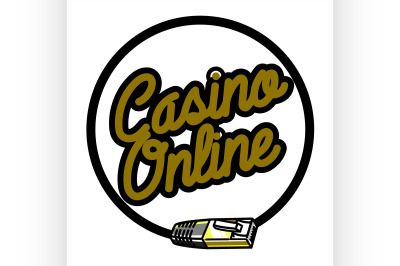 Color vintage online casino emblem