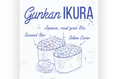 Sketch Gunkan Ikura