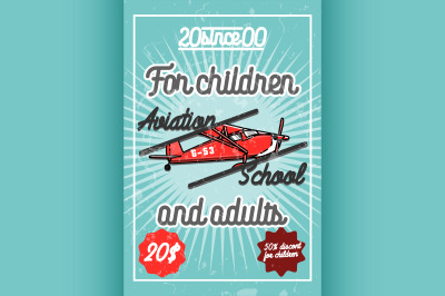 Color vintage Aviation poster
