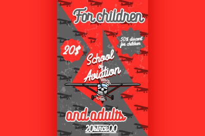 Color vintage Aviation poster