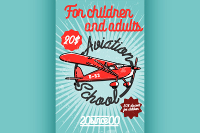 Color vintage Aviation poster