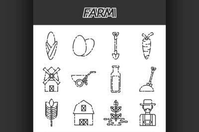 Farm icons set