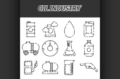 Oil industry icon set