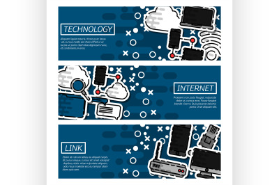 Banners about Internet and technology