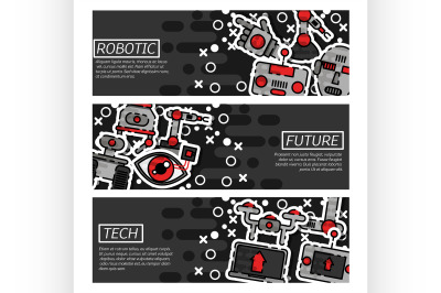 Set of Horizontal Banners about robotic