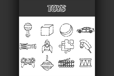 Toys icon set