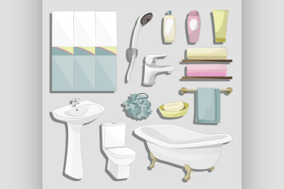 Bathroom icons set