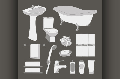 Bathroom icons set