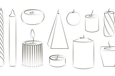 Candles icon set