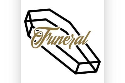 Color vintage funeral emblem