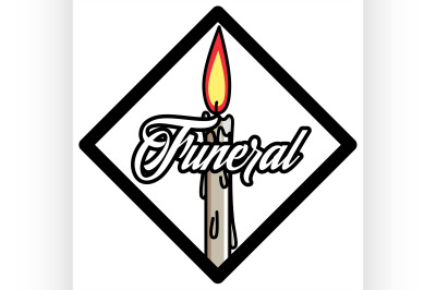 Color vintage funeral emblem