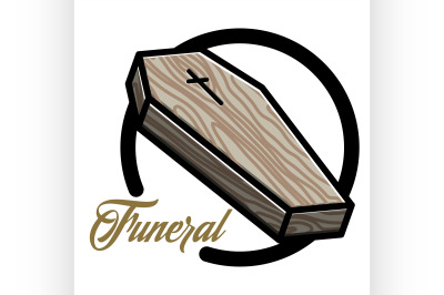 Color vintage funeral emblem