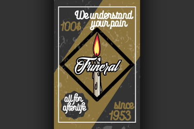 Color vintage funeral poster