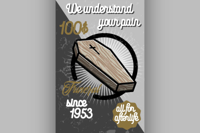 Color vintage funeral poster