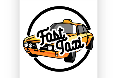 Color vintage taxi emblem