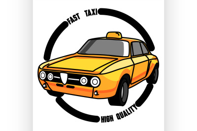 Color vintage taxi emblem