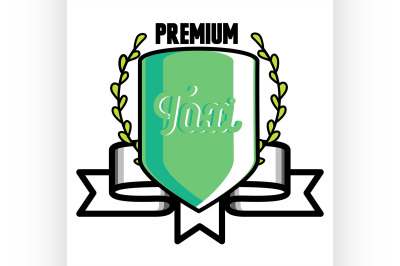 Color vintage taxi emblem