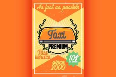 Color vintage taxi poster
