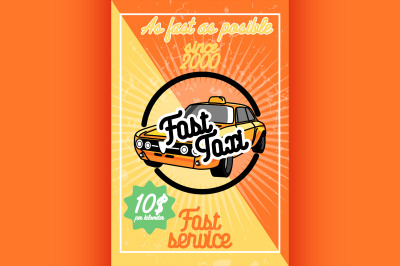Color vintage taxi poster