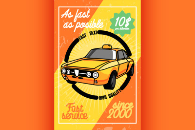 Color vintage taxi poster