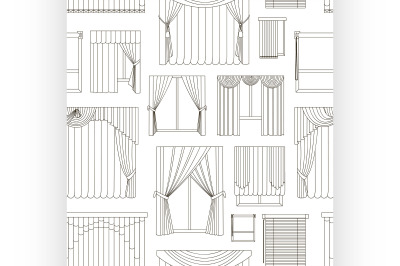 Different curtains and blinds for interior design