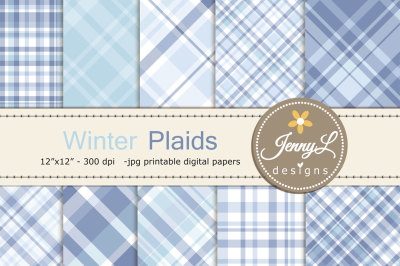 Winter Plaid Digital Papers