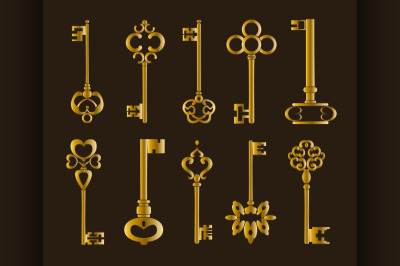 Ornamental medieval vintage keys