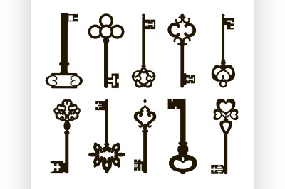 Ornamental medieval vintage keys