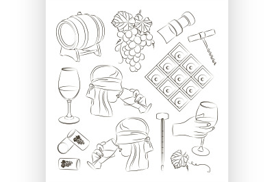 Tasting wine icons