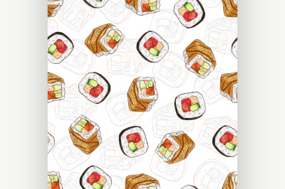 Sushi seamless pattern